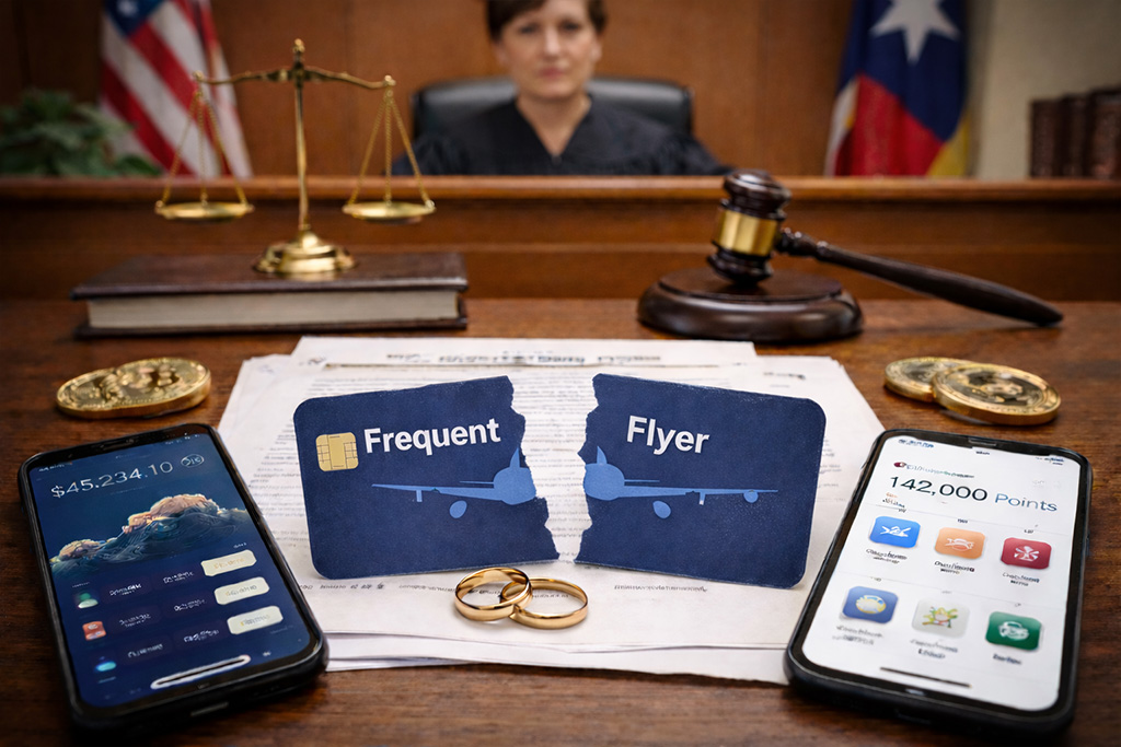 What Happens to Airline Miles, Crypto, and Reward Points in a Texas Divorce?