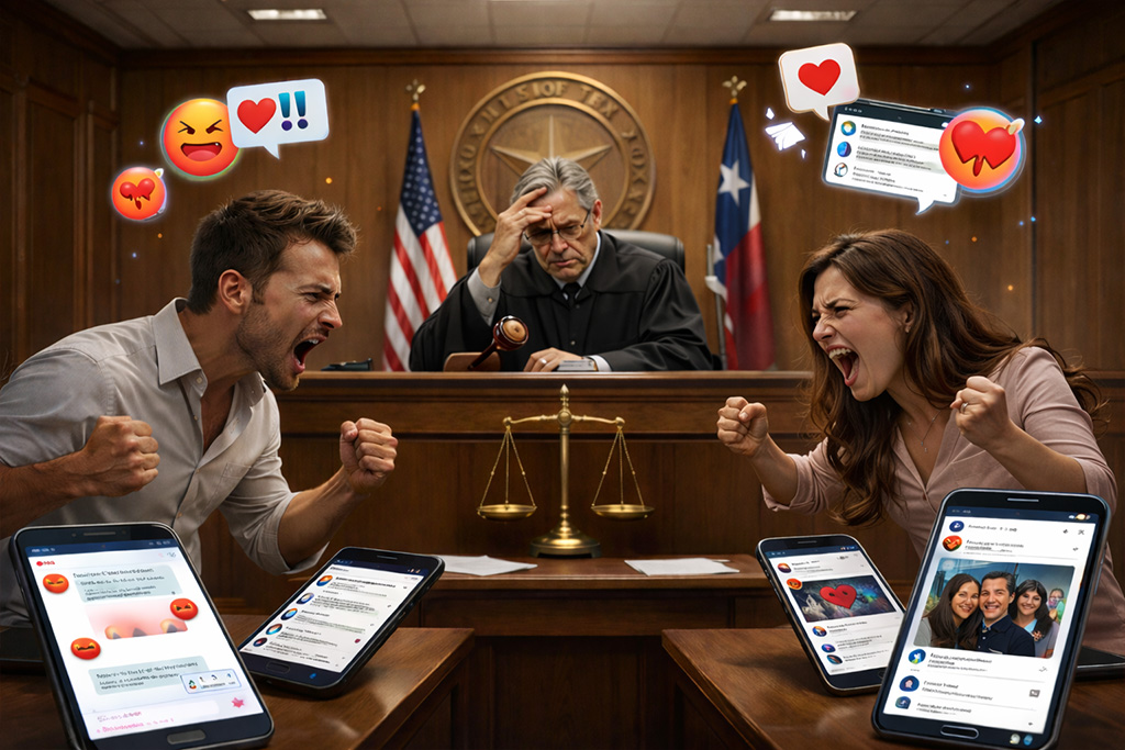 How Texas Divorce Judges View Emotional Outbursts, Texts, and Social Media Posts