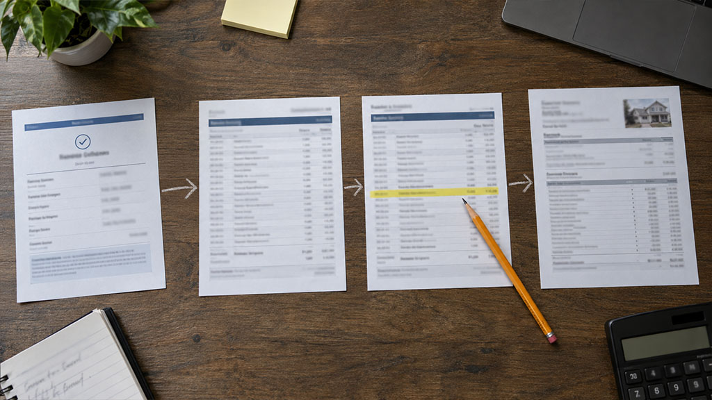 Bank wire confirmation, bank statements, and a closing statement laid out to trace separate property gift money in a Texas divorce